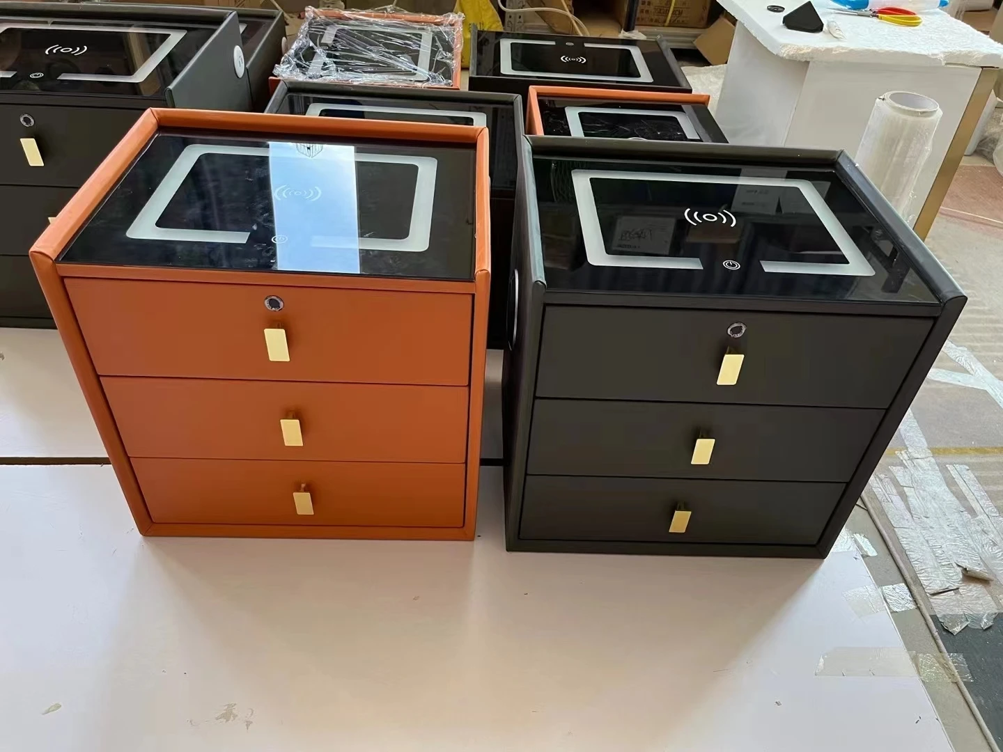 Description Picture 4 of itemSmart Bedside Table Bedroom Storage Cabinet Modern Wireless LED USB Charging White Multifunctional Nightstand Furniture HY50BT