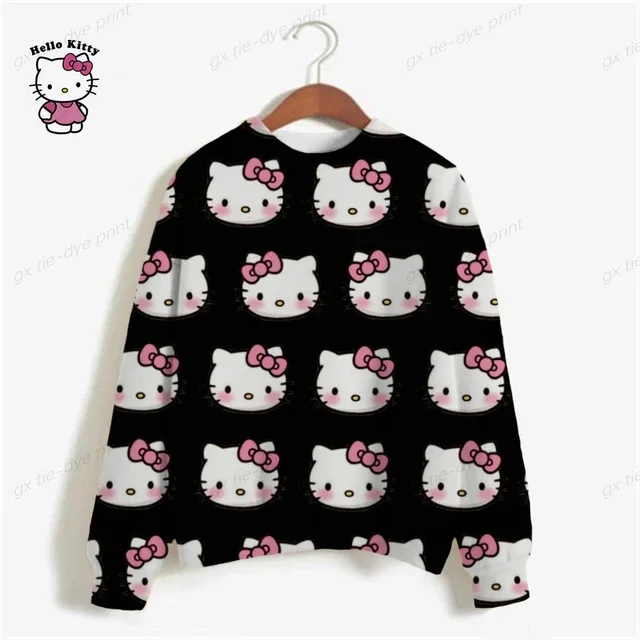 thumbnail image 1 of Sudadera con capucha de gran tamaño de otoño Sudadera con capucha de gran tamaño kawaii para mujer Sudaderas de moda HELLO KITTY Y2k Ropa Sudadera de mujer, 1 of 5