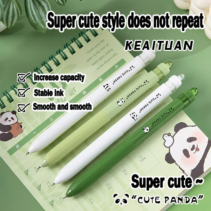

Cute Panda Push Fashion Gel Pen Good-looking Cartoon Large Capacity Quick-Drying Pen Student Stationery