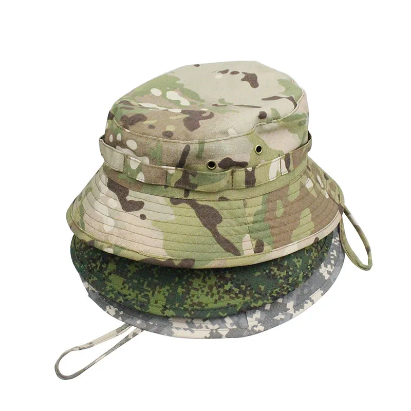 

Camouflage Boonie Hat Multicam Panama Caps Men Tactical Sports Hunting Fishing Hiking Climbing Windproof Sun Hats Summer