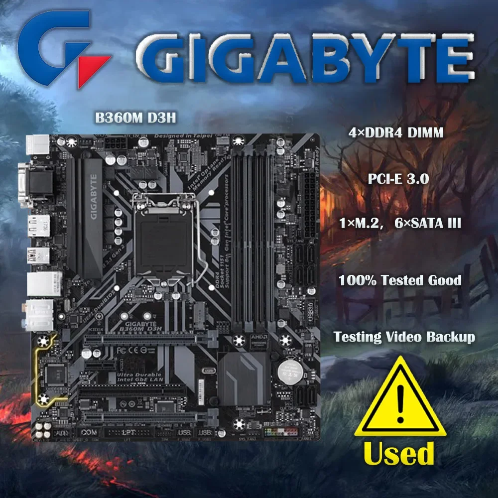 8th Gen B360m D3h Motherboard Tax-free Gigabyte GA-B360M-D2V/Power