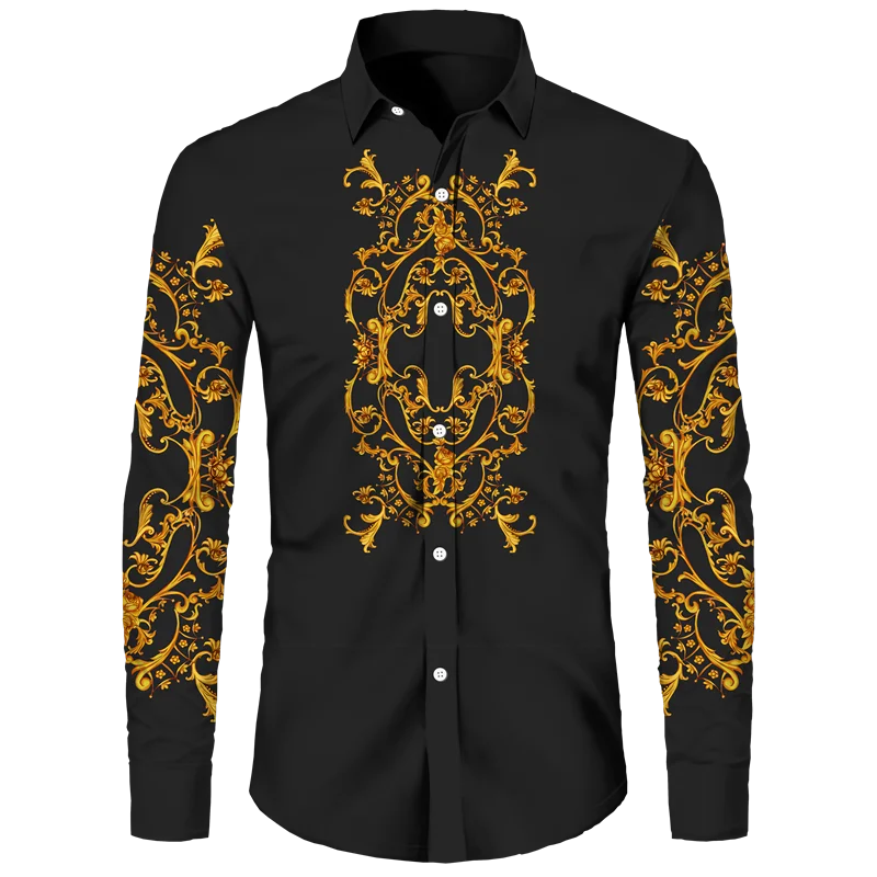 

Men's Luxury Fashion Clothing Spring Fall Long Sleeve Shirt Club Party Casual High Quality Shirt Lapel Single Breasted Cardigan