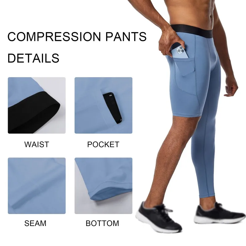 

Men Compression Pants Cycling Running Basketball Soccer Elasticity Sweatpants Male Fitness Quick Dry Tights Legging Trousers