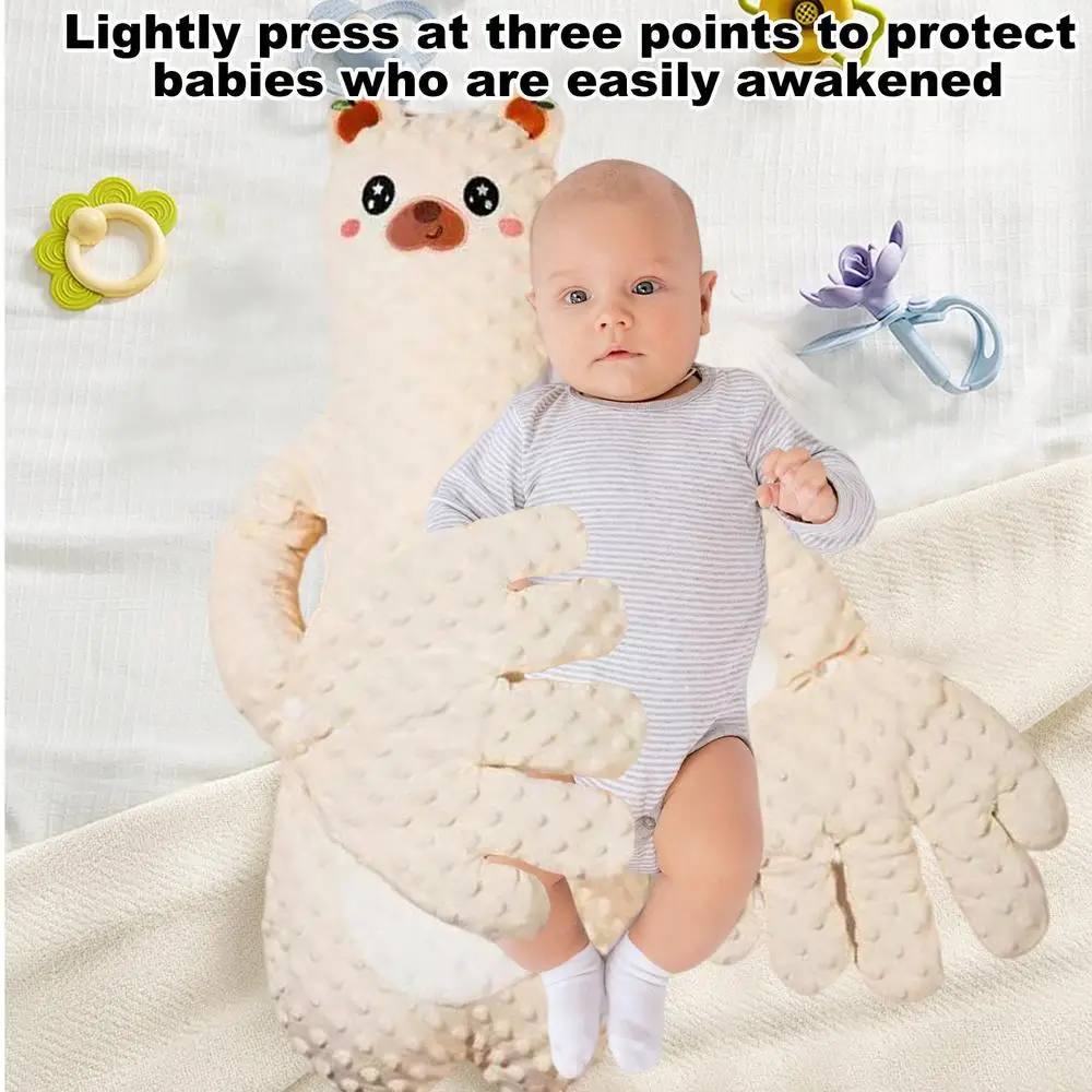 Baby Patting Sleeping Toy Bear Pat Pillow Adjustable Baby Patter Cute Cartoon Soother Red Bean Filling for Anti-Frightening Toy
