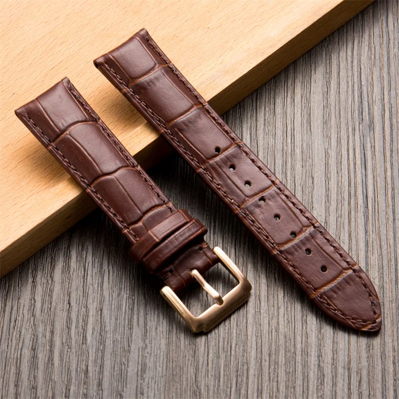 Elegant Genuine Leather Watch Strap - Premium Wristband with Gift Box