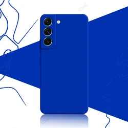 Premium Liquid Silicone Square Phone Case - Elegant Soft 360° Protection Cover for Samsung S22 Plus 5G (Klein Blue)