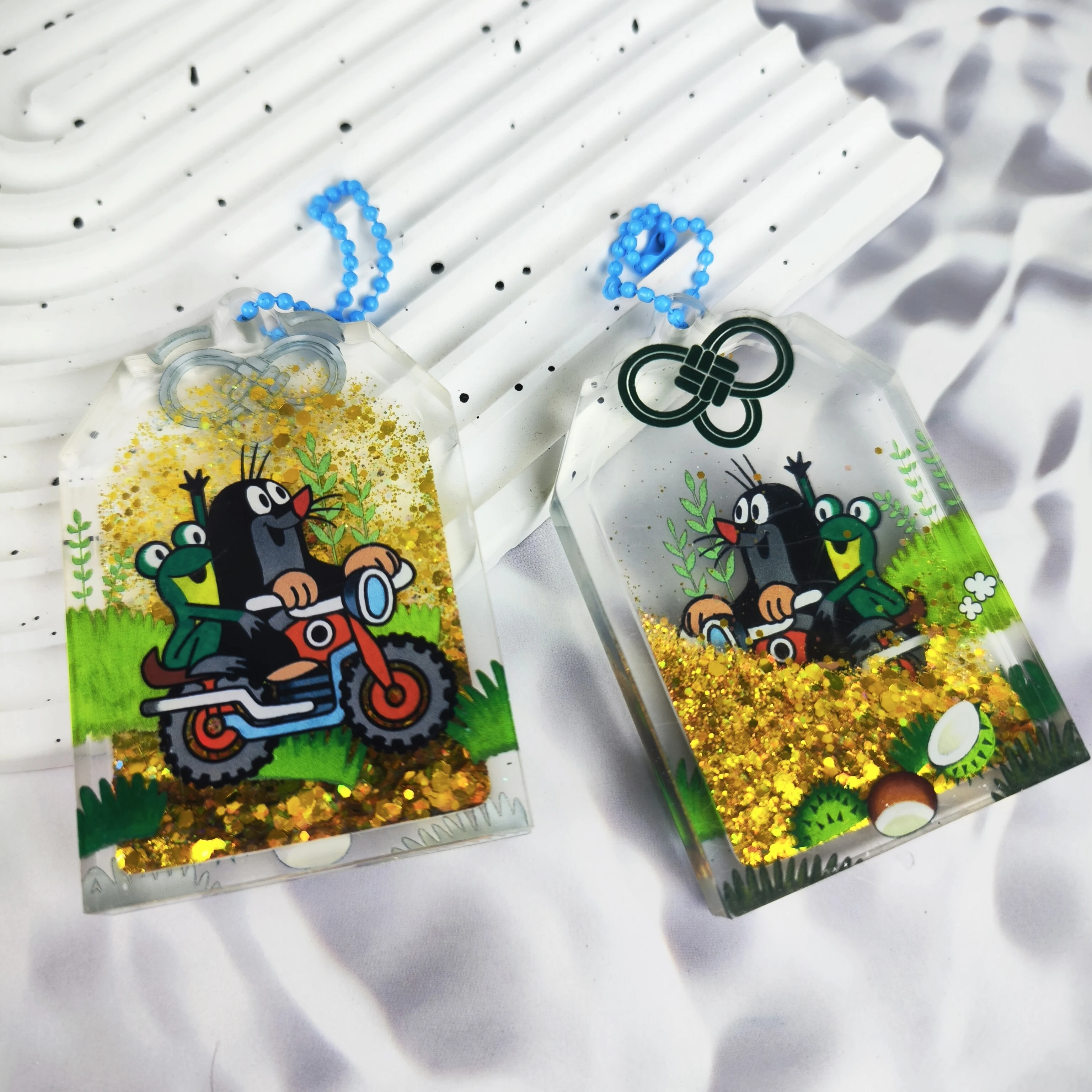 Custom Printed Floating Quicksand Liquid Oil Shaker Acrylic