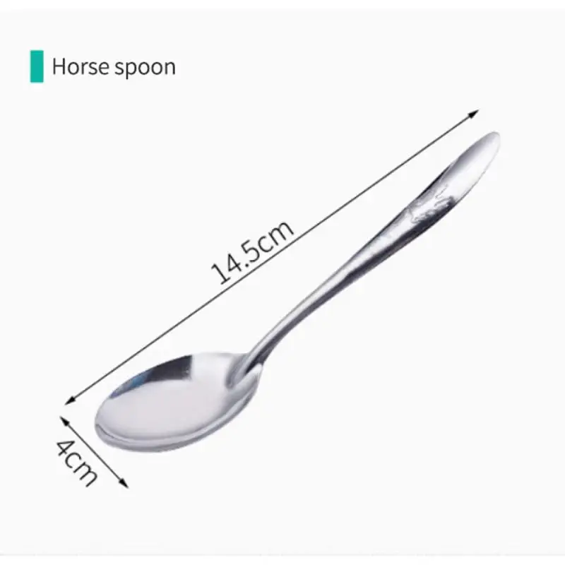 Stainless Steel Spoon Tableware Soup Rice Tableware Flat Spoon 1~10PCS