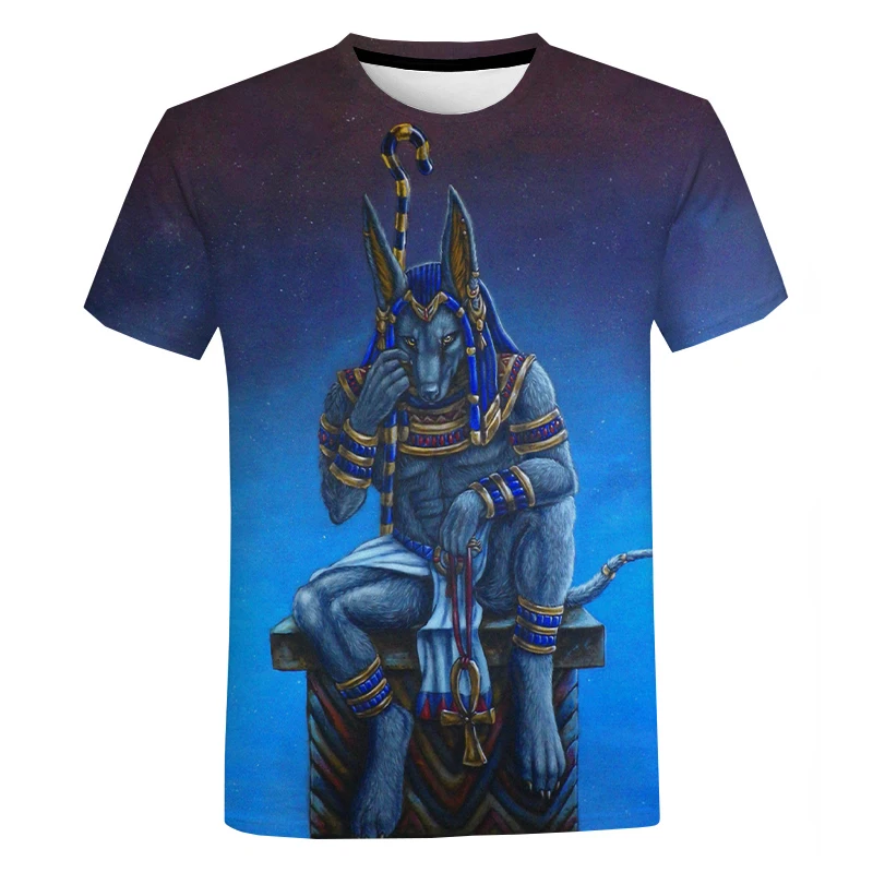 3D Printed Men T-shirt Ancient Black Egyptian Art Fashion Casual Short Sleeve Ancient Egypt Classical Streetwear O-Neck Top cool t shirts