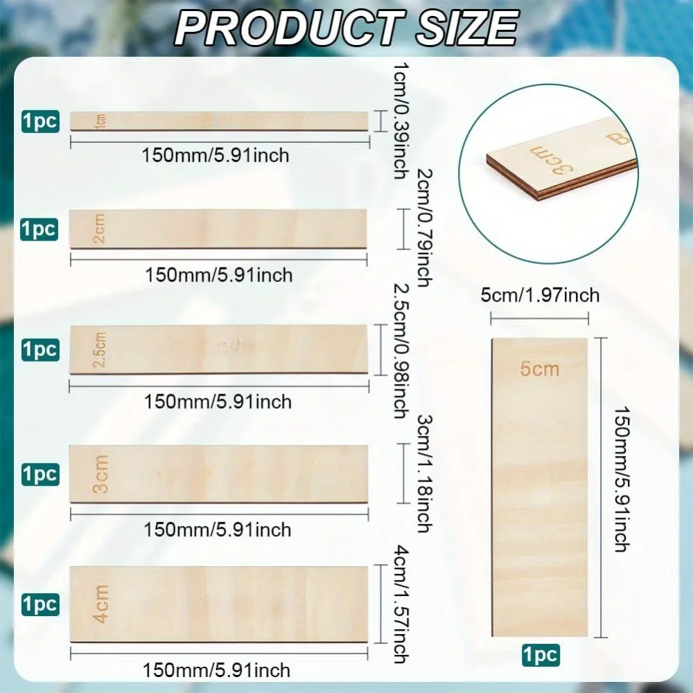 6개 나무 마크라메 스페이서 도구 1-5cm 직조 자, 프린지 레이스 섬유 위치 지정 가이드 (마크라메 벽걸이 DIY 공예용)