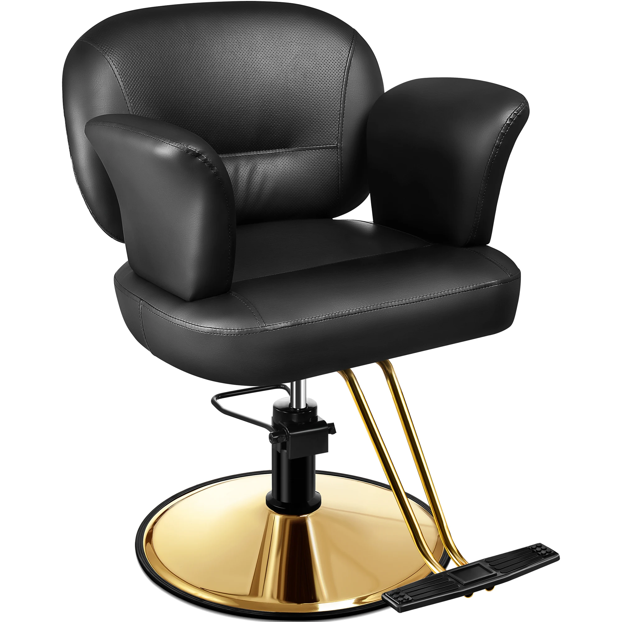 

Baasha Professional Gold Salon Chair, Contemporary Styling Chair with Sleek Design and Padded Armrests