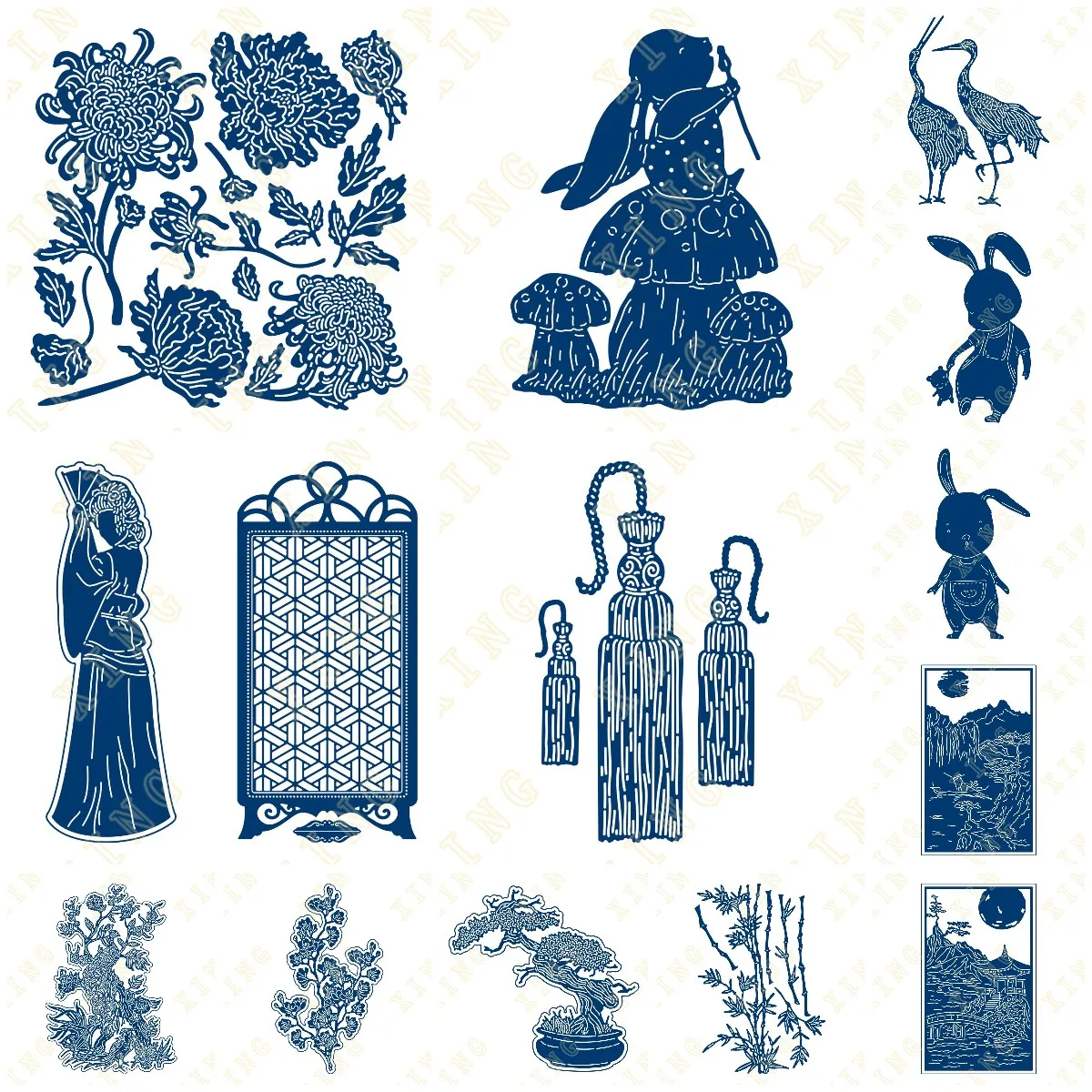 

Metal Cutting Dies Scrapbook Embossed Make Paper Card Album Diy Craft Decoration Handmade 2022 NewPotted Flowering Tree Rabbit