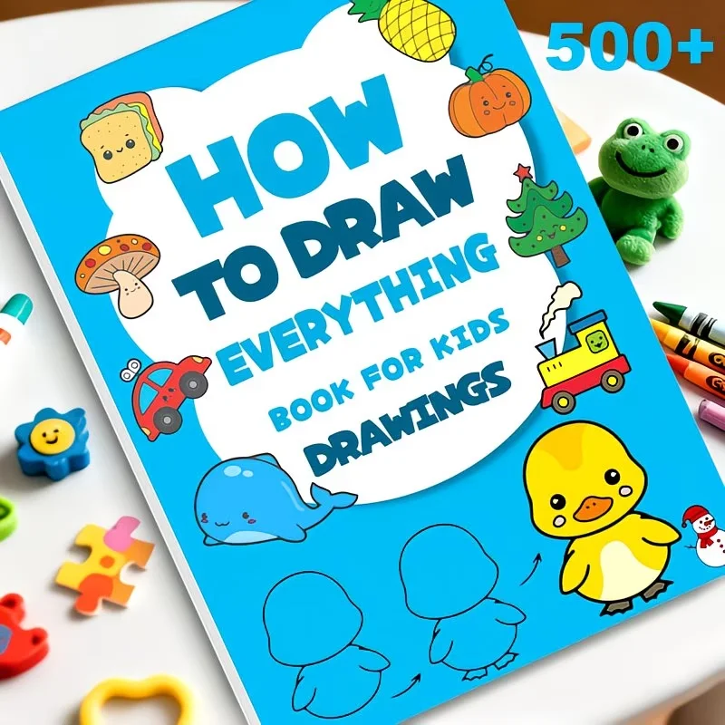 Come disegnare passo dopo passo - Oltre 500 disegni passo dopo passo, guida didattica, disegni divertenti e facili da seguire | Libri d'Arte Educativi che Ispirano la Creatività con Temi Ricchi come Animali, Strumenti Musicali, ecc., per Bambini | Facile da leggere | Il contenuto didattico è adatto a principianti senza esperienza precedente, iniziando dalle basi e progressivamente diventando più complessi, con passaggi chiari e non intricati che consentono ai bambini di facilmente padroneggiare le tecniche di pittura.