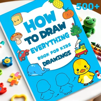 Come disegnare passo dopo passo - Oltre 500 disegni passo dopo passo, guida didattica, disegni divertenti e facili da seguire | Libri d'Arte Educativi che Ispirano la Creatività con Temi Ricchi come Animali, Strumenti Musicali, ecc., per Bambini | Facile da leggere | Il contenuto didattico è adatto a principianti senza esperienza precedente, iniziando dalle basi e progressivamente diventando più complessi, con passaggi chiari e non intricati che consentono ai bambini di facilmente padroneggiare le tecniche di pittura.