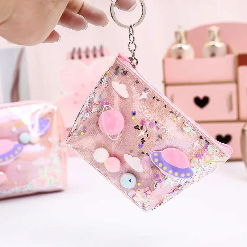Fashion Laser Quicksand Coin Purse Waterproof Storage Portable Clutch Bag Pouch Kawaii Bag Gift