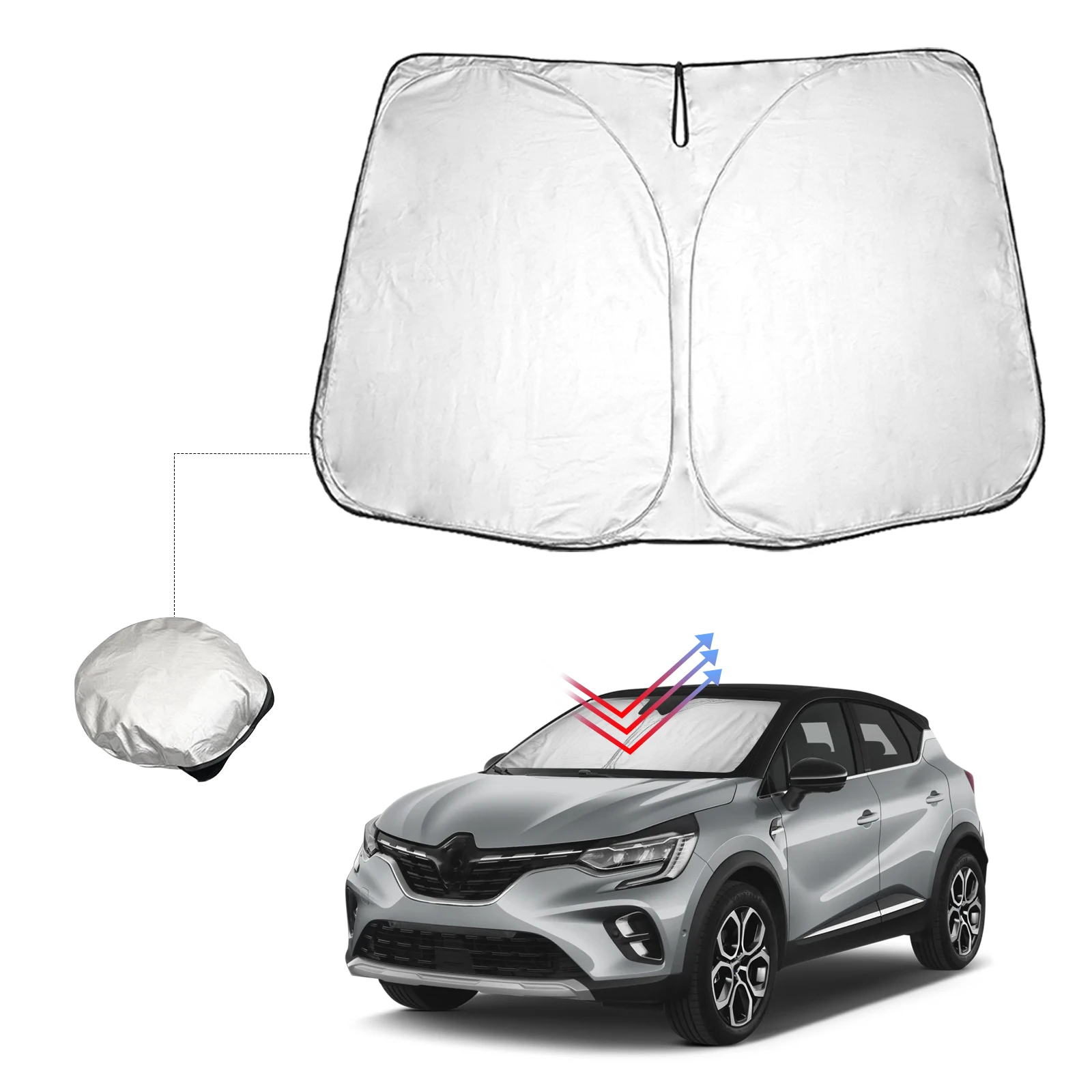 Lfotpp Parasole Per Parabrezza Per Auto Per Renault Captur 2 2022 2023 Copertura Per Visiera Per Finestra Anteriore Argento Renault Captur 2 Accessori