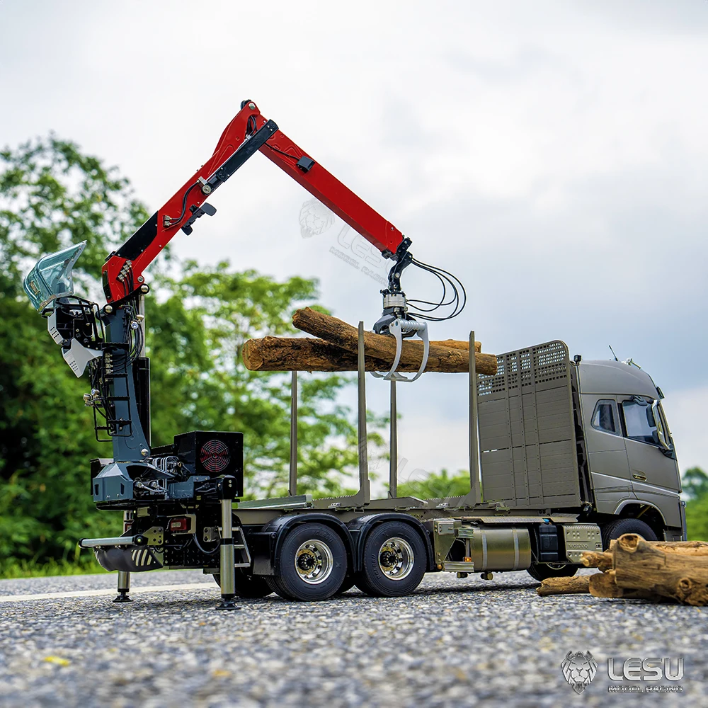 LESU 1/14 Tamiya Truck Model FH16 6*6 Timber Crane Complete Truck Without Cab 5