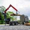 LESU 1/14 Tamiya Truck Model FH16 6*6 Timber Crane Complete Truck Without Cab 5