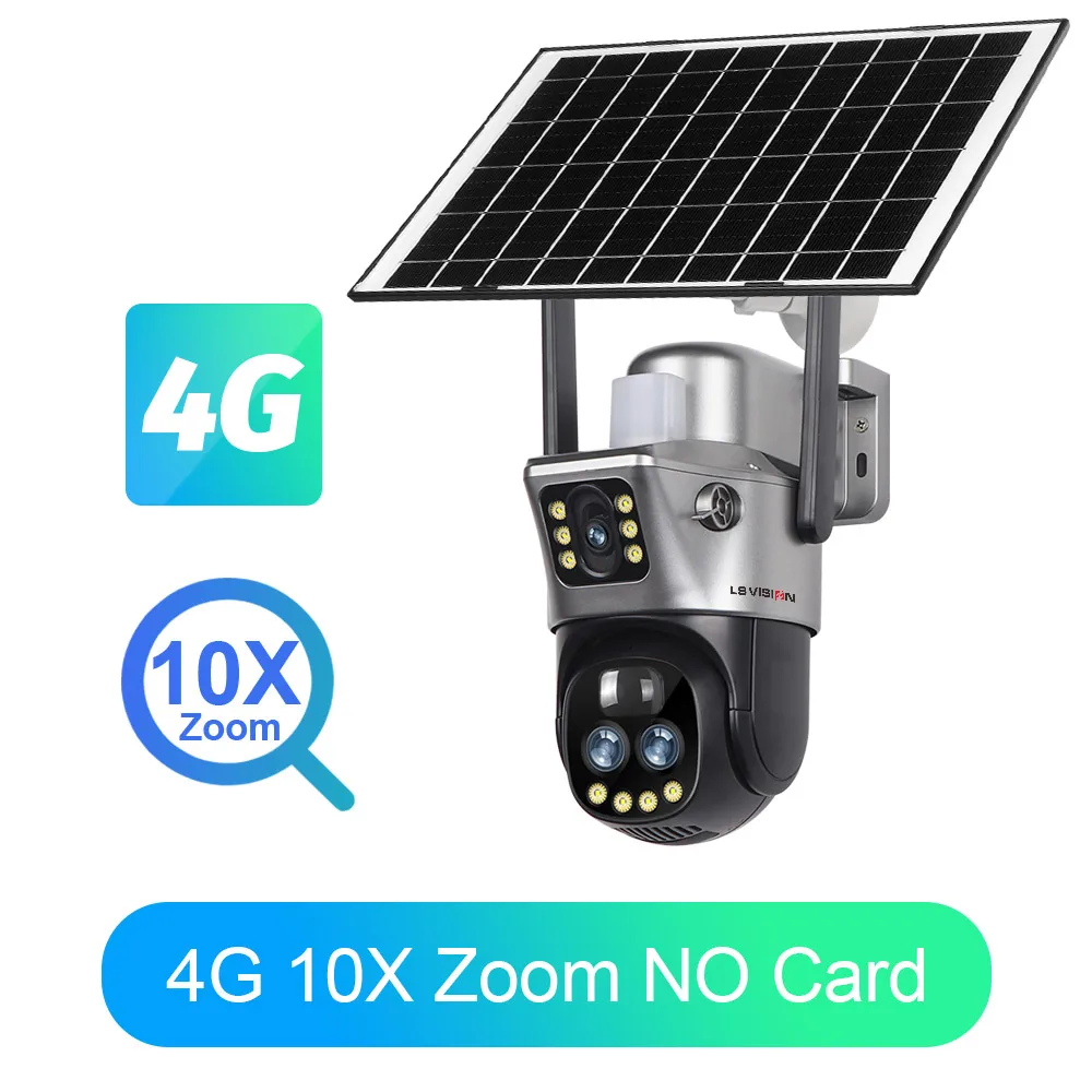 LS VISION 4K 8MP كاميرا شمسية لاسلكية 10X Zoom 4G...