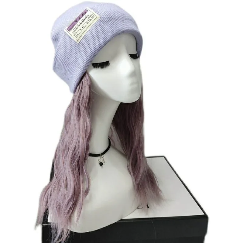 

Punk Wig Beanies Women Detachable Wigs Hat Fashion Y2k Curly Wig Hats Girl Casual Chic Wig Beanie Ladies Daily Warm Wig Bonnets