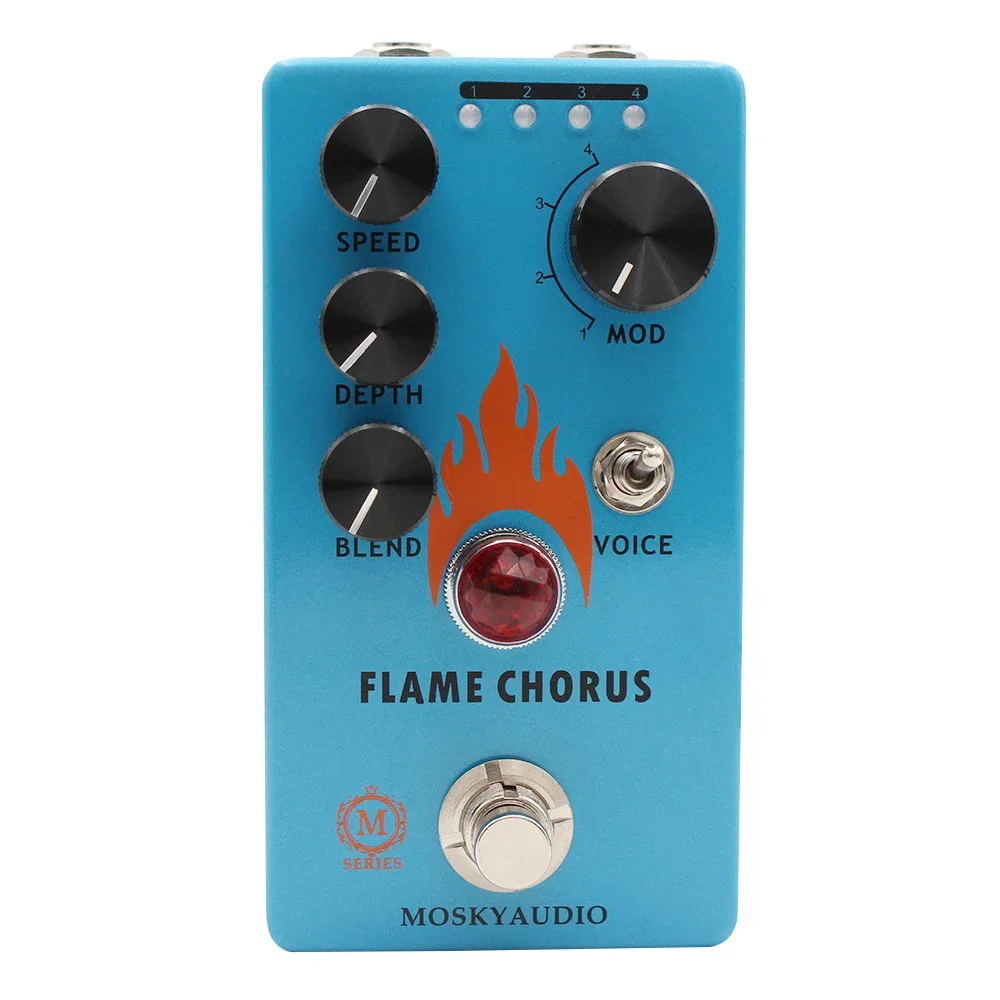 

MOSKYAUDIO Electric Guitar Effects Pedal FLAME CHORUS Chorus Effects SPEED,DEPTH,BLEND 4-MODE SELECTION KNOB Guitar Parts