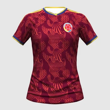 Maglia Concept Stile Folkloristico della Nazionale Colombiana per Tifosi, T-shirt Sportiva ad Asciugatura Rapida per Uomo