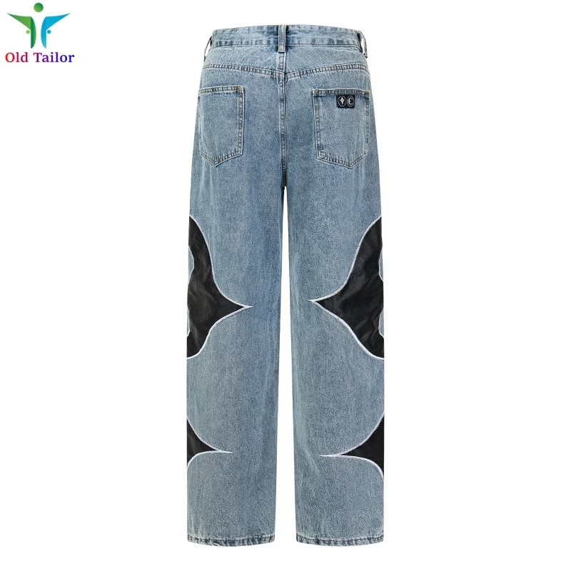 24SS THUGCLUB Embroidery Patchwork Logo Jeans Washed High Quality Men's Women's Straight Leg Long Pants 4