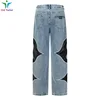 24SS THUGCLUB Embroidery Patchwork Logo Jeans Washed High Quality Men's Women's Straight Leg Long Pants 4