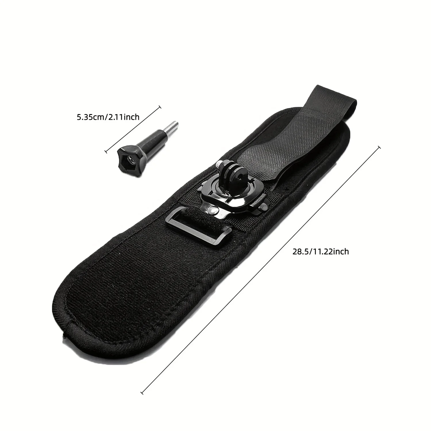 Accessoire de cyclisme et sports outdoor : support dragonne rotatif réglable pour caméra d'action installé sur un casque de vélo.