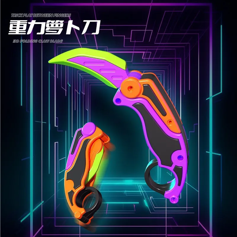 3D Printing Gravity Claw Knife Toy Gravity Training Decompression Artifact Decompression Card Pushing Gift Fidget Toys