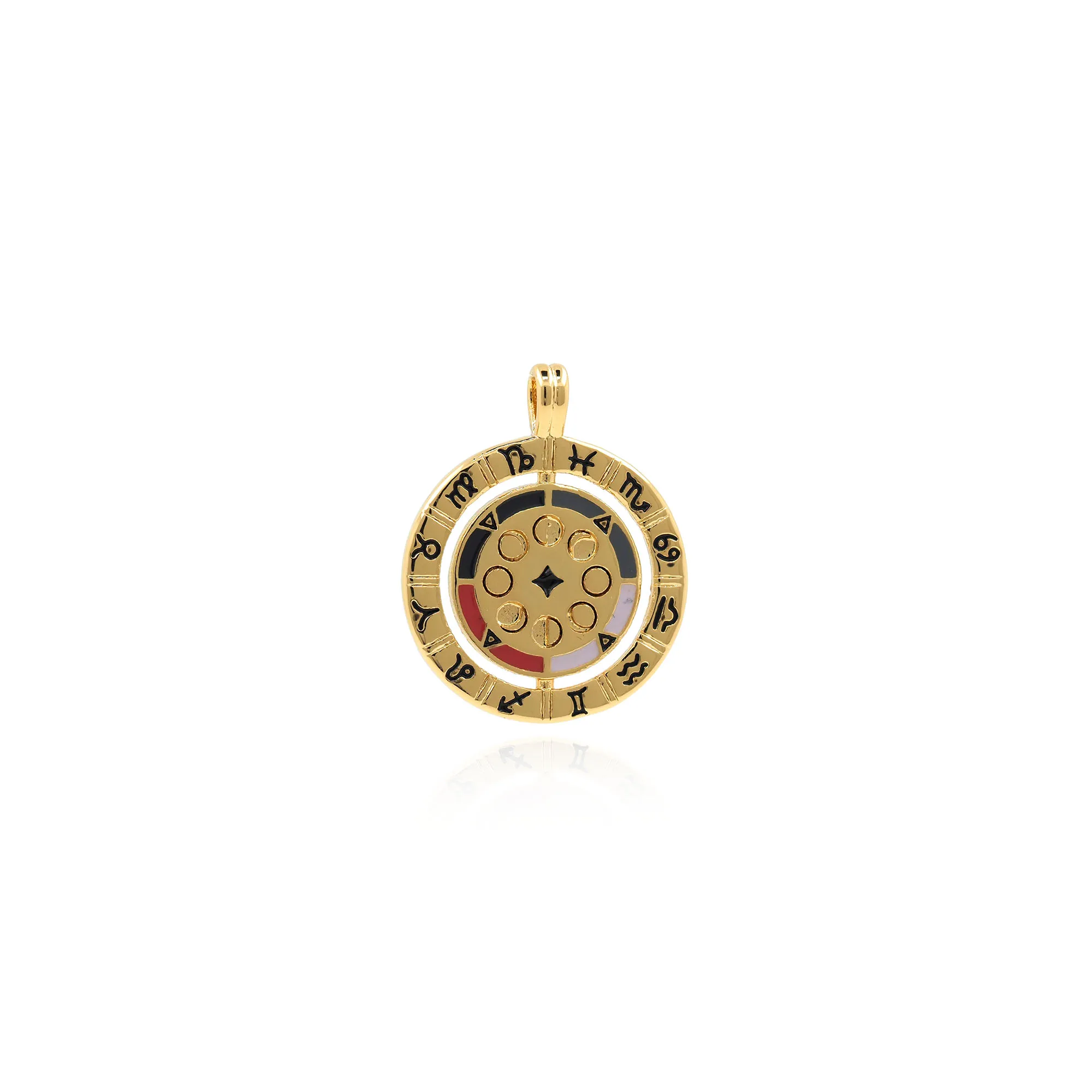 

Zodiac Gold Filled Zodiac Signs DIY Jewelry Charm Connector Wholesale Earrings Making Pendants Enamel Disc Jewelry