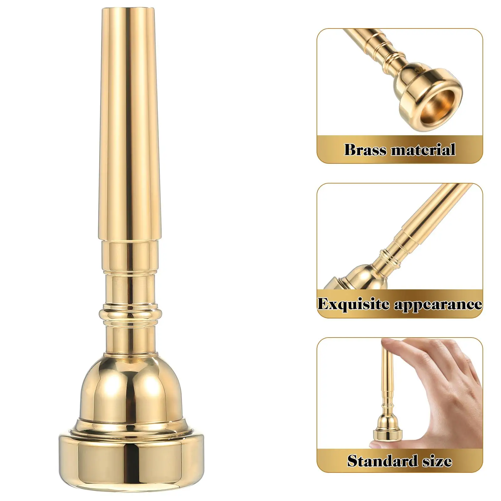 Golden Mouthpiece Trumpet Accessories Replacement Part For Small Horns Brass Instrument Tool Metal Mouthpieces Trumpet