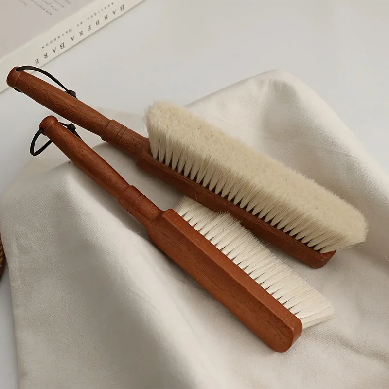 1pc Soft Dust Brush with Wooden Handle - Reusable Natural Fiber Bristles for Cleaning Beds, Sofas, Furniture & Coats - Durable