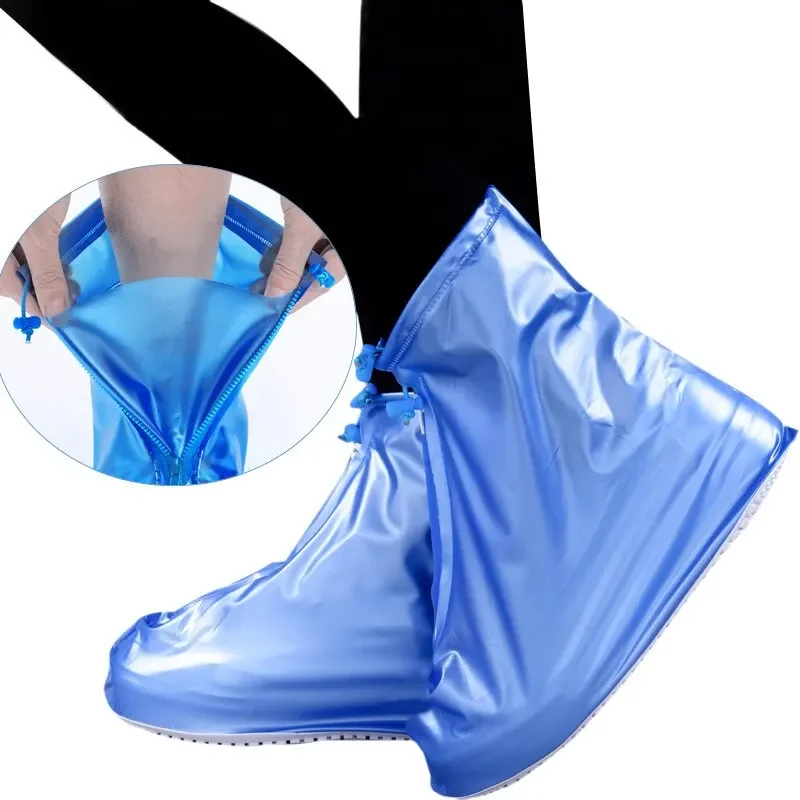 Shoe Covers 1 Pair Rain Waterproof Rain Boots Non-slip Wear-resistant Men Women's Strong Durable Snow and Dirt Proof Boot Cover