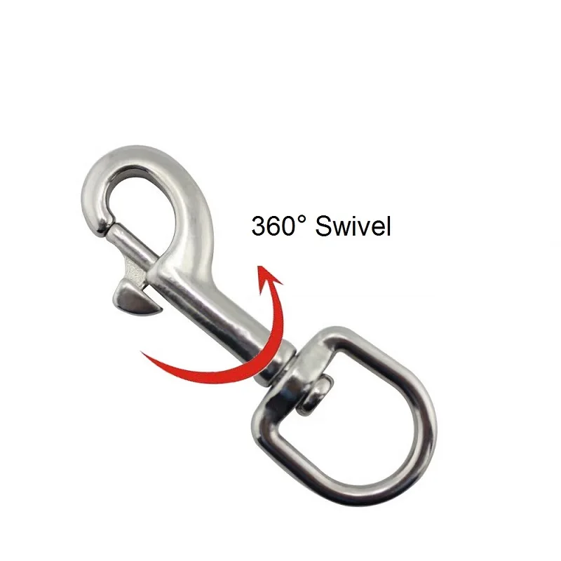 Stainless Steel 316 1 x 3 1/8 Bolt Snap Square Swivel End Marine