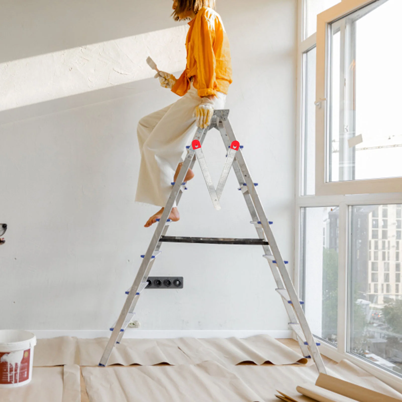 Step Ladder Hinge Folding Ladder Hinge Ladder Joint Connector Lock Switch Hasp Ladder Tie Rod Attic Ladder Attachment