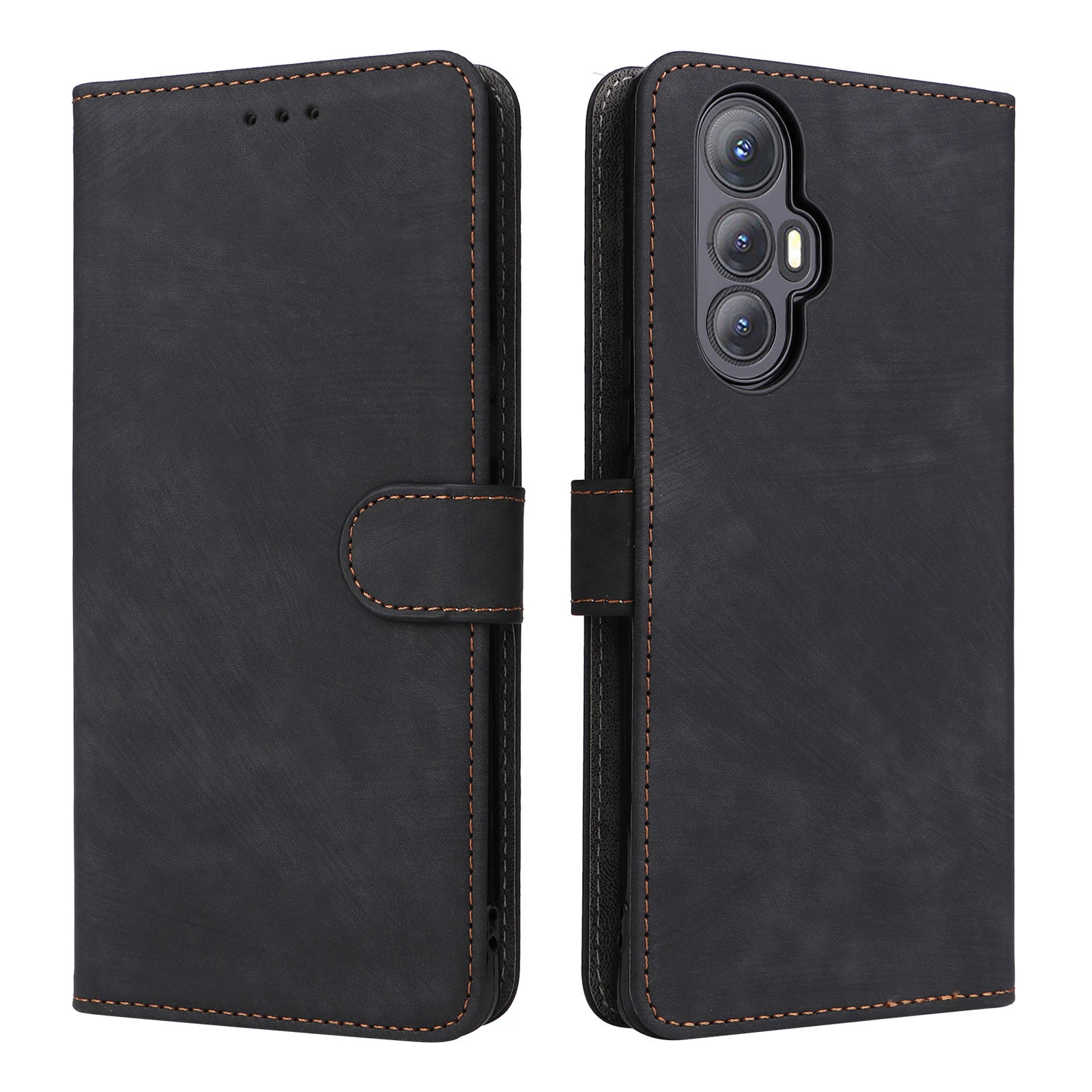 Retro PU Leather Back Case with Dimensional Stripe Design
