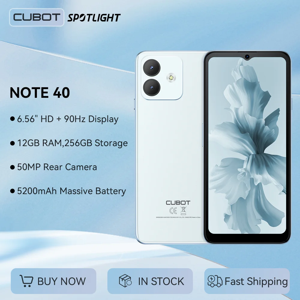 Cubot Note 40 Batería 5200mAh - Pantalla 6.56 pulgadas HD+IPS