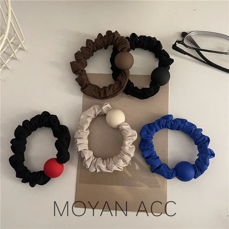 Super Soft ~ Frosted Ball Large Intestine Hair Band Female High Elastic Hair Bands Hair Rubber Band Hair Rope Simple All-Match H luckymarche le match cannonball ball cap qxrax23111whx