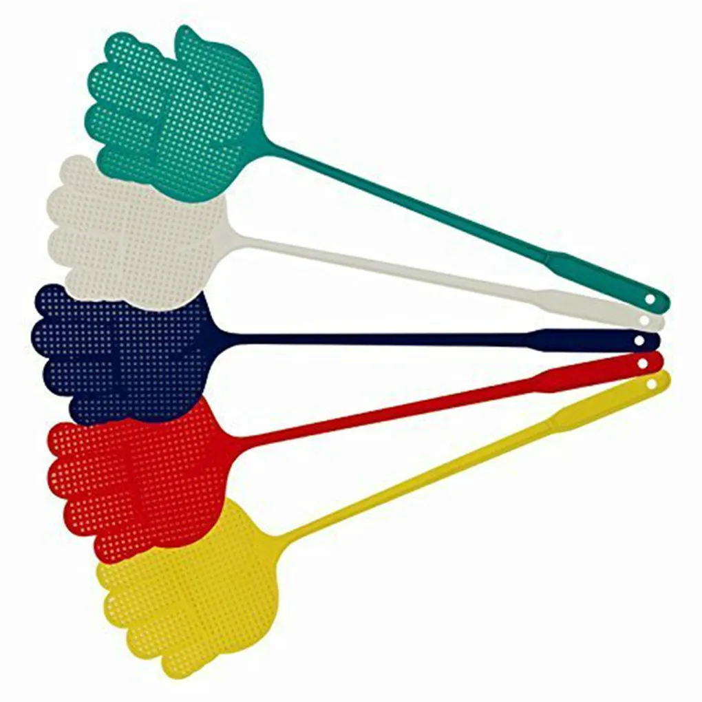 

Pack of 5 Flyswatter Plastic Exquisite Handy Convenience Hand-shaped Swatter Colorful Flyswatters Home Supplies