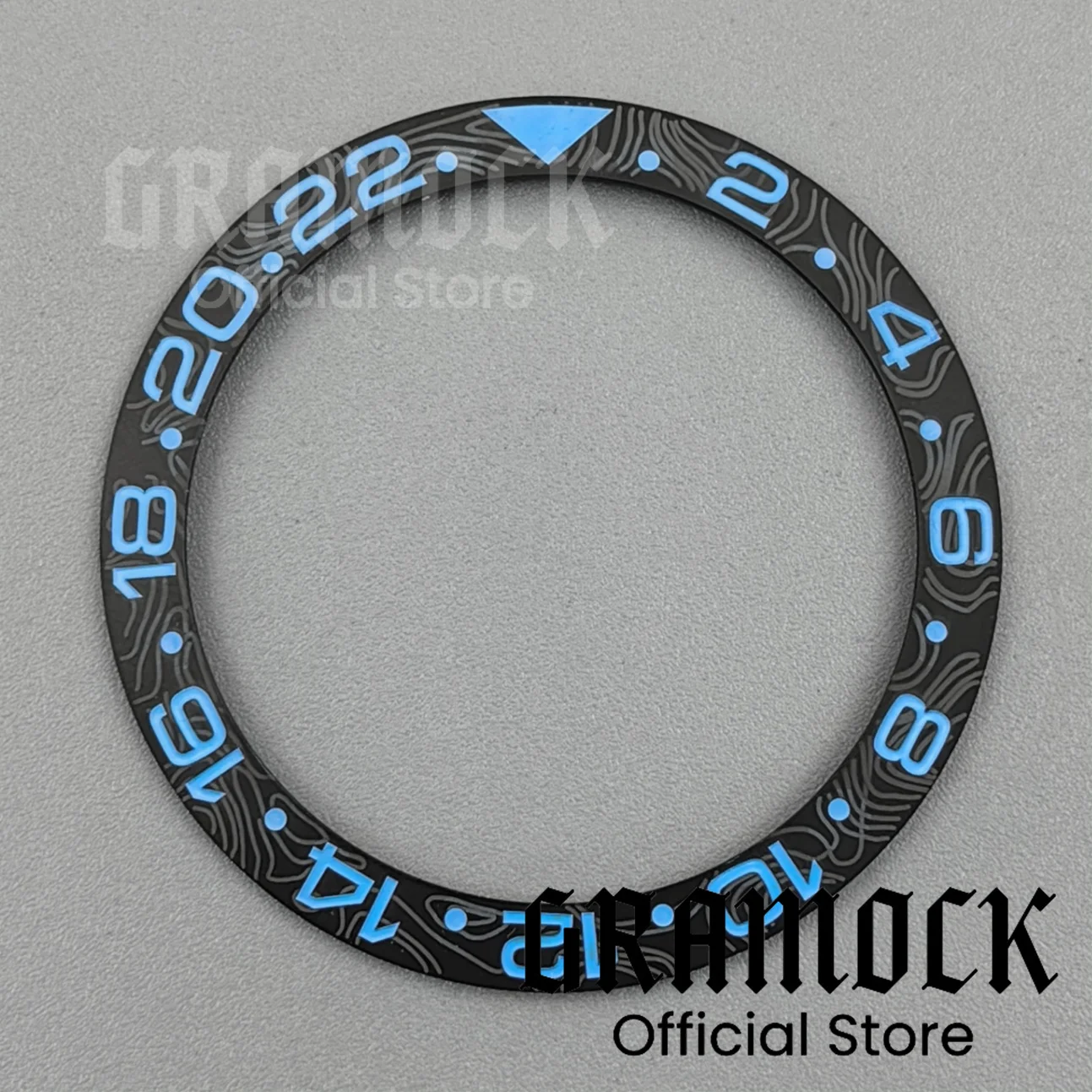 Carbon Fibre Tilted Ceramic Bezel with Blue Luminous Accents