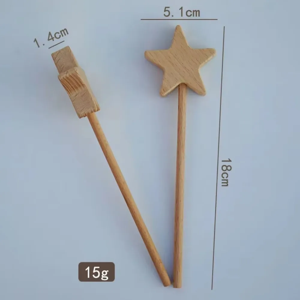1pc INS Kids Birthday Party Favors Wooden Star Fairy Stick Beech Moon Fairy Wand Baby Shower Cloud Photo Props