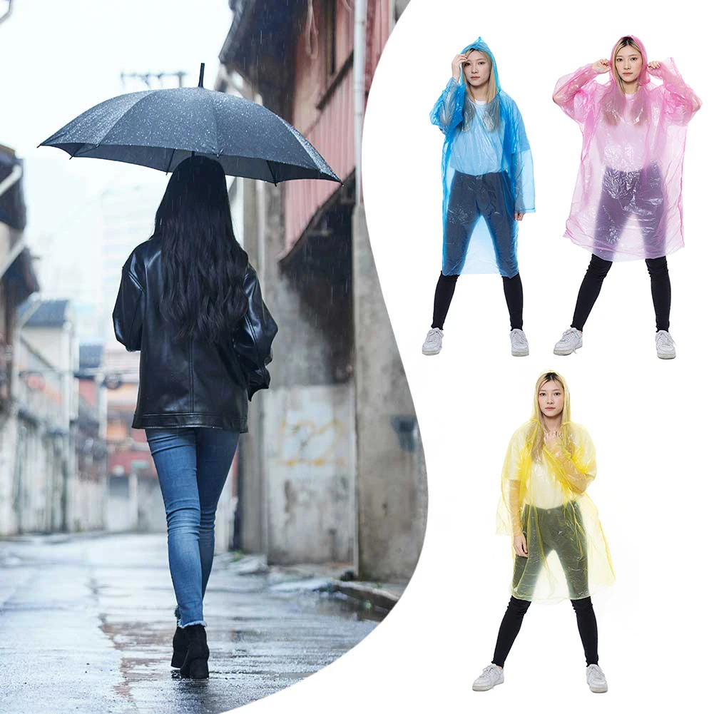 Family Pack of 3 Rain Coats Waterproof Disposable Plastic Rain Poncho Foldable Lightweight for Outdoor Camping/Recreation/Hiking waterproof raincoat
