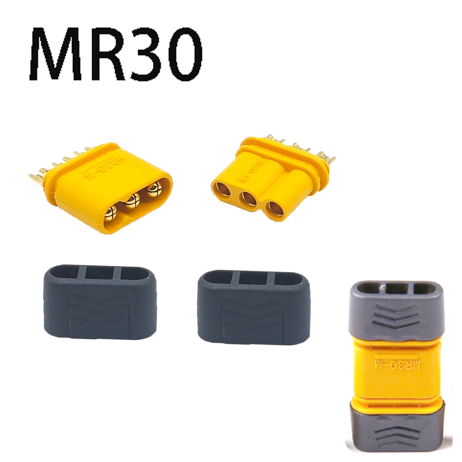 FLY RC 20 pièces Amass XT30U connecteur de Balle Prise la Mise à Niveau XT30 mâle/Femelle XT30-U Prise pour RC FPV Lipo Batterie quadrirotor (10 Paires