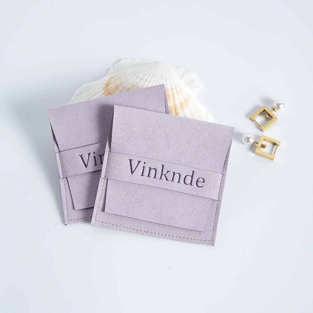 100 stücke Anpassen Logo Druck Samt Schmuck Tasche Kleine Business Verpackung Beutel Kordelzug Mikrofaser Ring Ohrringe Geschenk Taschen – Detail 8