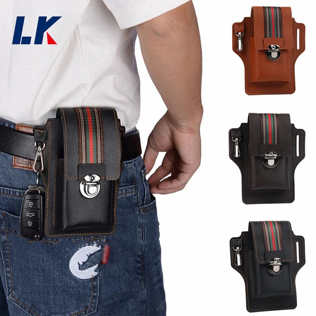 Vintage Leather Waist Bag Cellphone Holster Mens Belt Bag Phone Pouch  Wallet Phone Case For iPhone Huawei Samsung Xiaomi - AliExpress