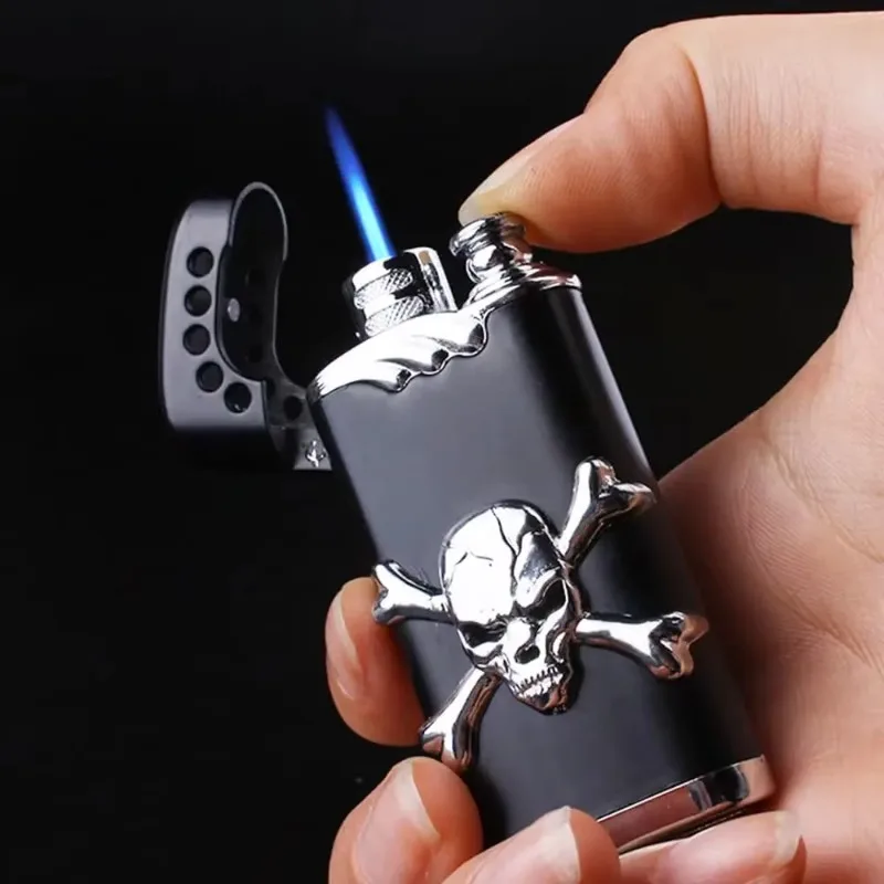 Windproof Flame Adjustable Butane Lighter Refillable Jet Torch Blue Flame Outdoor BBQ Candle Camping