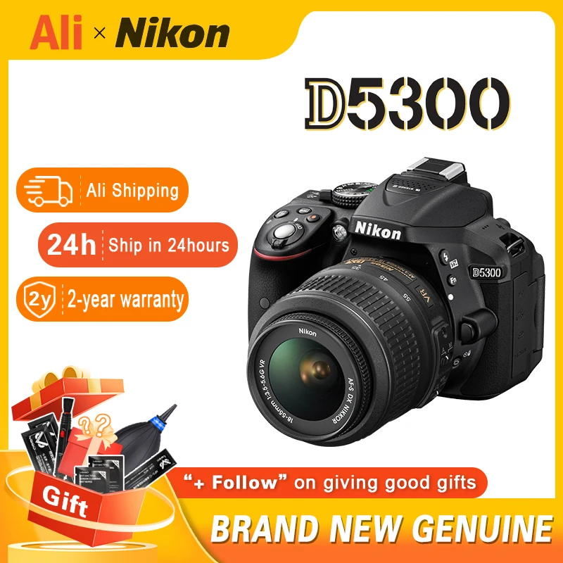Nikon DSLR D5300 camera (New) Optional 18-55mm lens, 24MP CMOS digital SLR  camera (black) - AliExpress