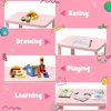 Kids Table and Chair Set, Plastic Children Activity Table and 2 Chairs for Art Craft, Easy-Clean Tabletop, for Daycare Playroom 4