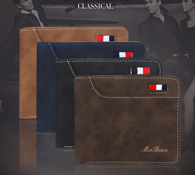 Neue Männer Kurze Brieftaschen Retro Einfache Karte Halter Männlichen Geldbörse Hohe Qualität PU Leder Foto Halter Mode Lässig männer brieftasche – Detail 1